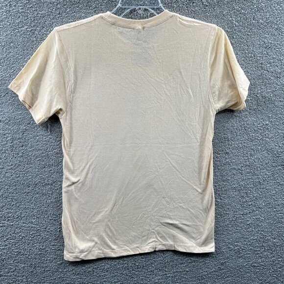 Battleship Mens Shirt Small Tan 100% Cotton Crewneck Pullover Short Sleeve - Picture 2 of 6